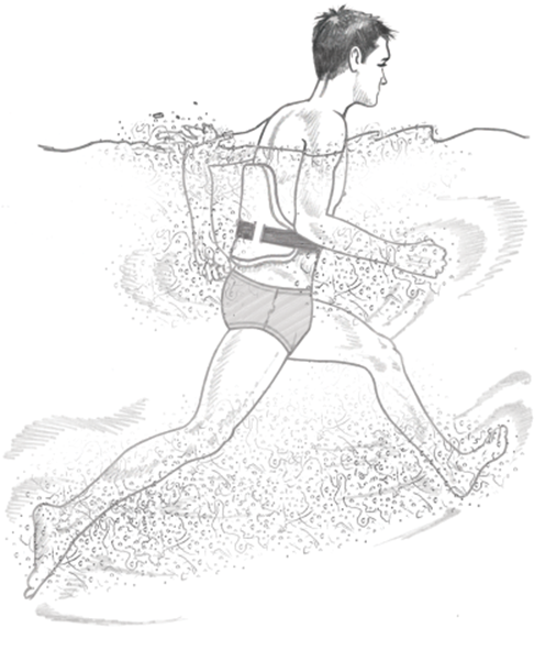 Figure 12.2  Incorrect body position for deep-water running. 